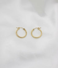 Load image into Gallery viewer, hoops, gold, earrings, accessorize, accessories, cuffs, jewelry, Candela Gold Filled Tube Hoops, gold-filled 