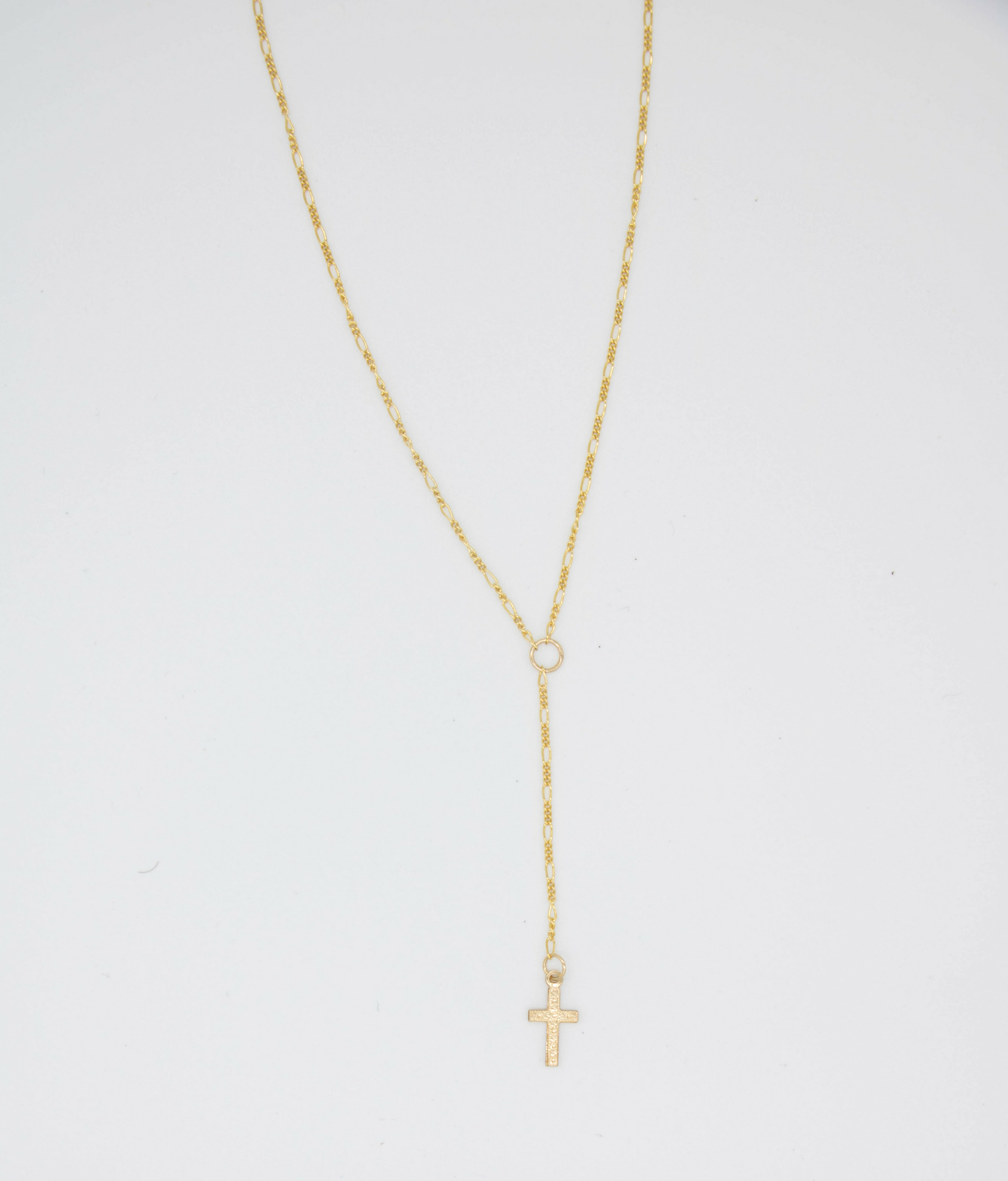 Holy Cross Lariat Gold Filled Necklace