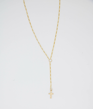 Load image into Gallery viewer, Holy Cross Lariat Gold Filled Necklace