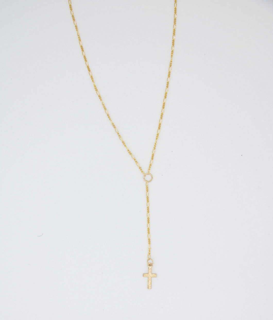 Holy Cross Lariat Gold Filled Necklace