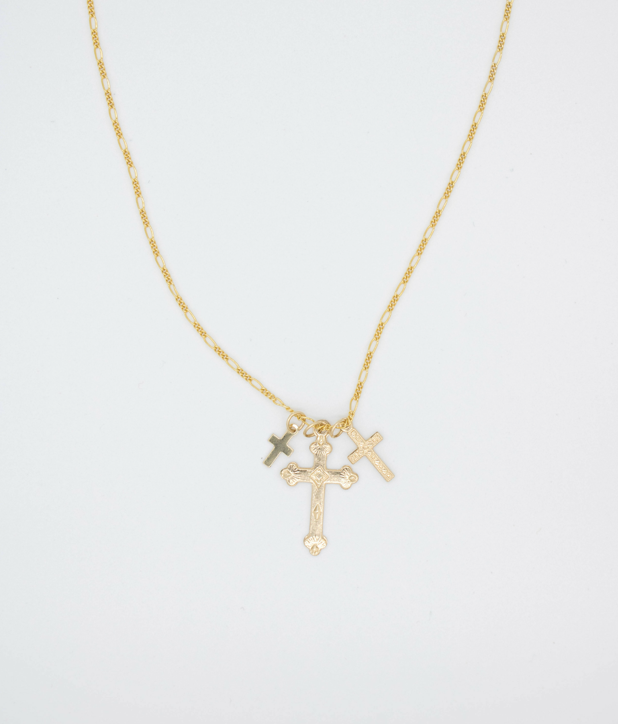 Tres Cruces Gold Filled Necklace