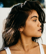 Load image into Gallery viewer, Trouble Double Stud and Chain Gold Filled Earring