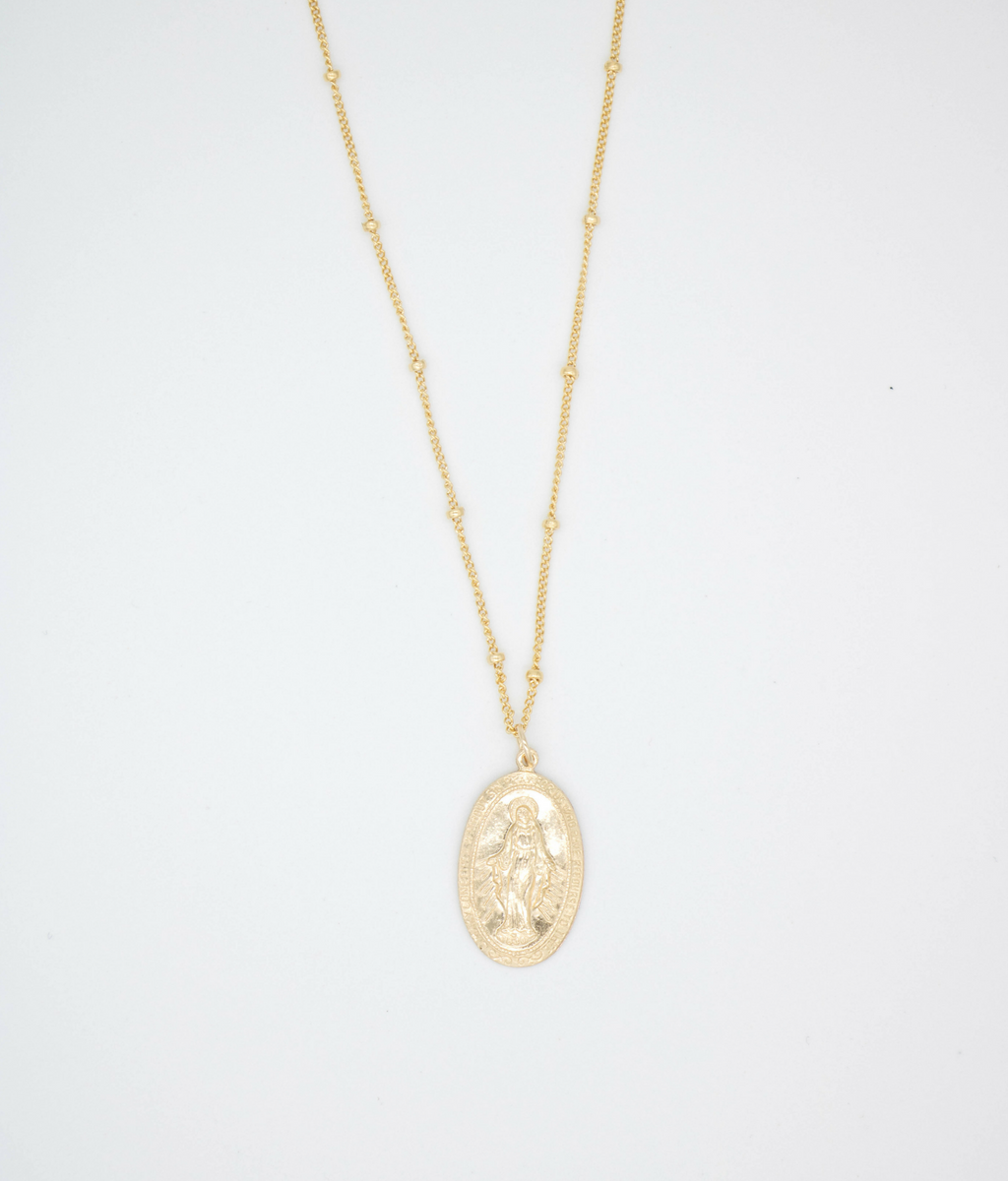 Virgen Maria Gold Filled Necklace