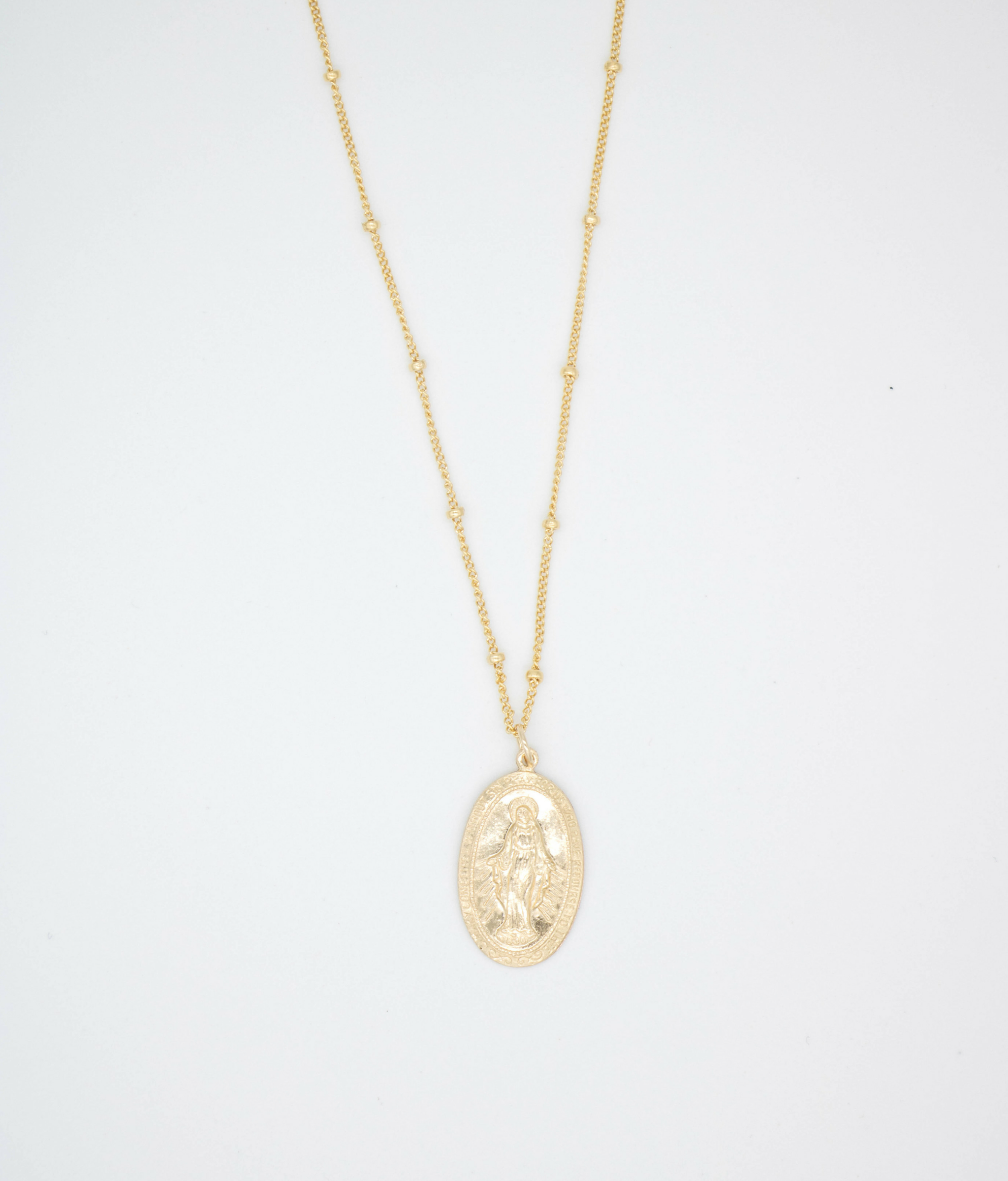 Virgen maria store gold necklace